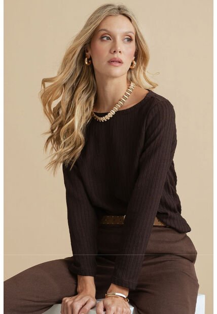 Blusa Randall Café Ragged Pf11113108