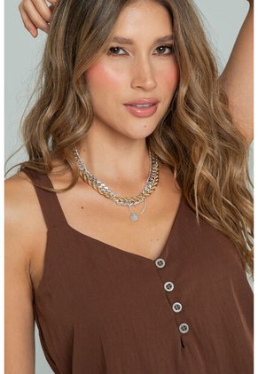 Blusa Vhana Café Ragged Pf11113109