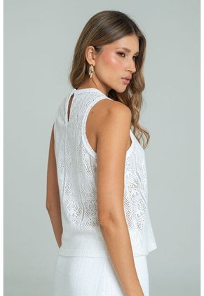 Blusa Tejida Mysha Blanco Ragged Pf11113060