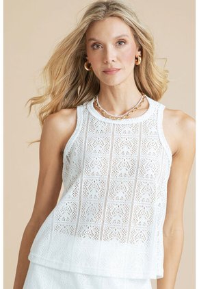 Blusa Tejida Mysha Blanco Ragged Pf11113060