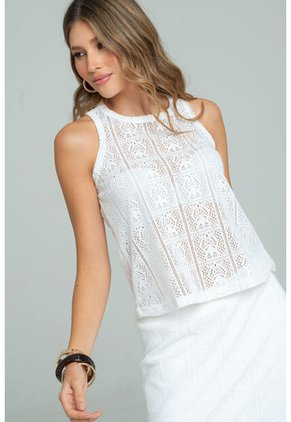 Blusa Tejida Mysha Blanco Ragged Pf11113060