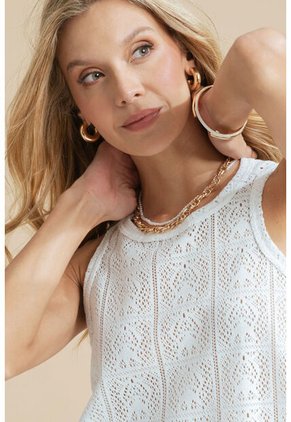 Blusa Tejida Mysha Blanco Ragged Pf11113060