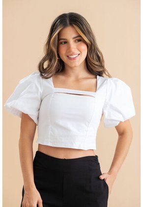 Crop Top Mirzam Blanco Ragged Pf31113528