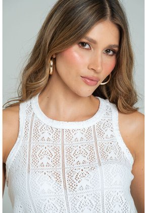 Blusa Tejida Mysha Blanco Ragged Pf11113060