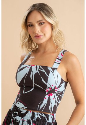 Crop Top Thailly Café Ragged Pf31113560