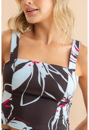 Crop Top Thailly Café Ragged Pf31113560