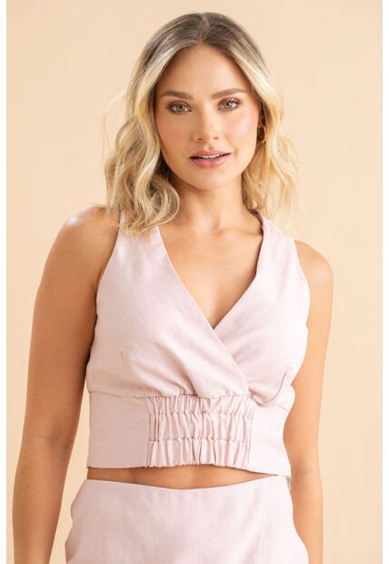 Crop Top Everlhy Rosa Ragged Pf31113557