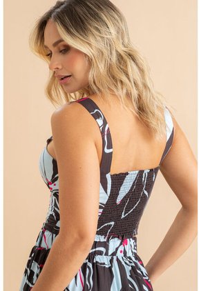 Crop Top Thailly Café Ragged Pf31113560