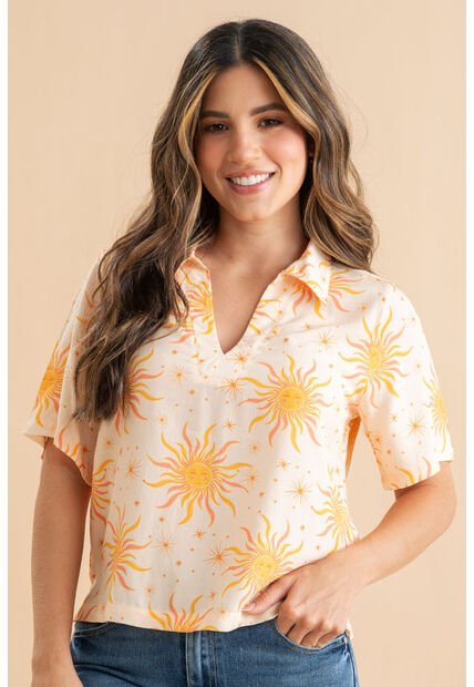Blusa Sun Amarillo Ragged Pf31113589