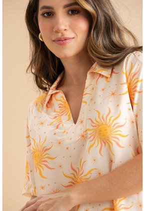 Blusa Sun Amarillo Ragged Pf31113589