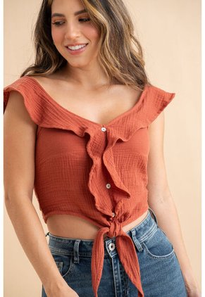 Blusa Travis Rojo Ragged Pf31113593