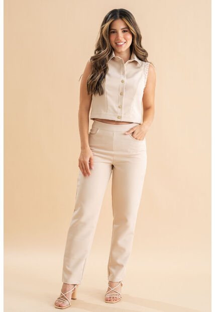 Pantalon Anessa Beige Ragged Pf31310779
