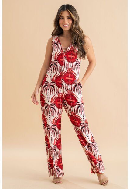 Enterizo Largo Edrom Rojo Ragged Pf31530218