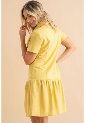 Vestido Corto Genevive Amarillo Ragged Pf31511524