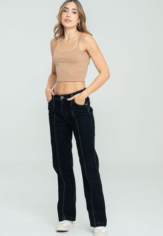 Jeans Straight Velvet Azul Ragged Pf21350040 Ragged