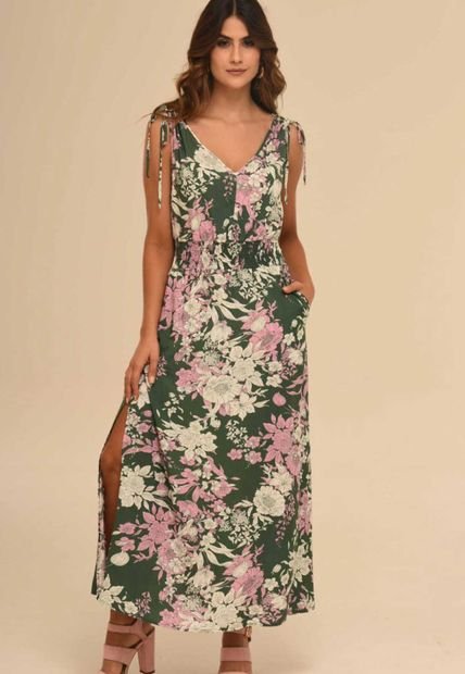 Vestido Amatista Verde Ragged Pf11511134