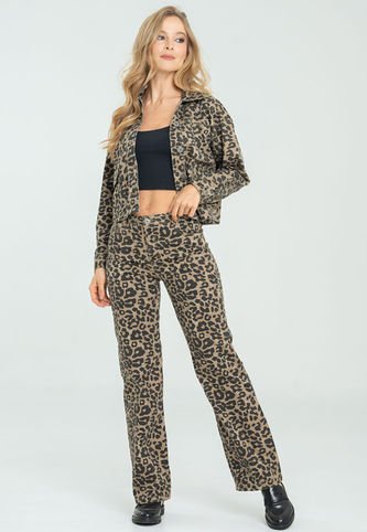Pantalon Animal Print Café Ragged Pf21310031 Ragged