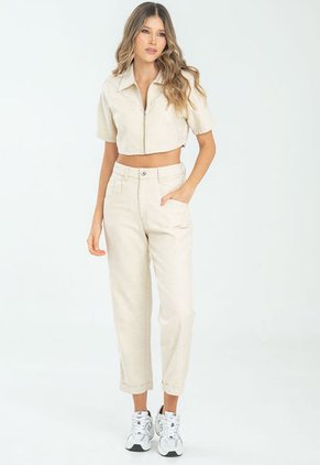 Pantalon Mom Linus Beige Ragged Pf21310030