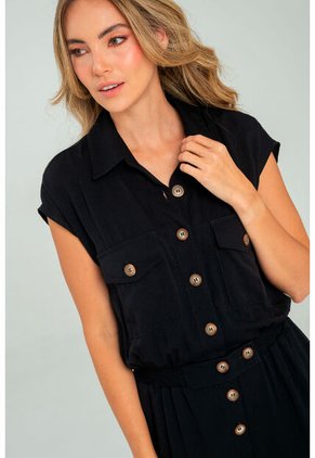 Enterizo Largo Ethoille Negro Ragged Pf11530135