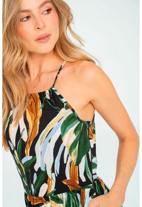 Vestido Largo Nhia Negro Ragged Pf11511403