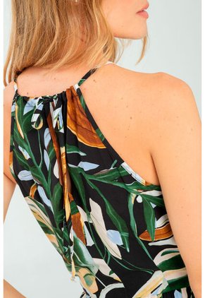 Vestido Largo Nhia Negro Ragged Pf11511403