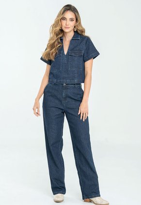 Jeans Lurex Blue Azul Ragged Pf21350042