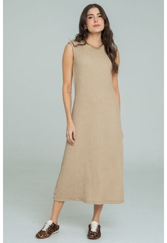 Vestido Midi Nhyra Beige Ragged Pf11511460 Ragged
