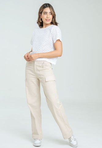 Pantalon Drill Lena Beige Ragged Pf21310023 Ragged