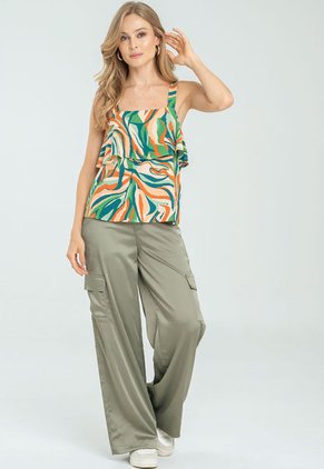 Pantalon Cargo Satin Verde Ragged Pf11310740