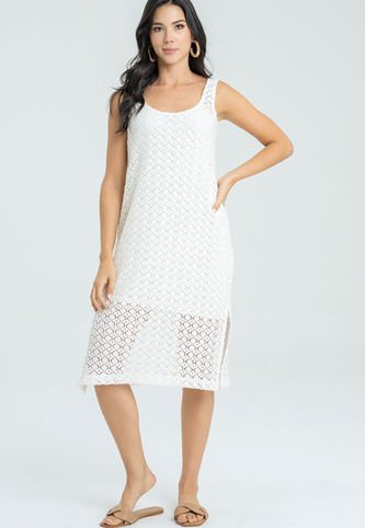 Vestido Midi Malla Blanco Ragged Pf11511290 Ragged