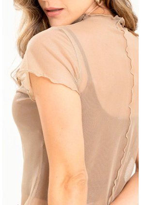 Top Mesh Shine Café Ragged Pf11121095