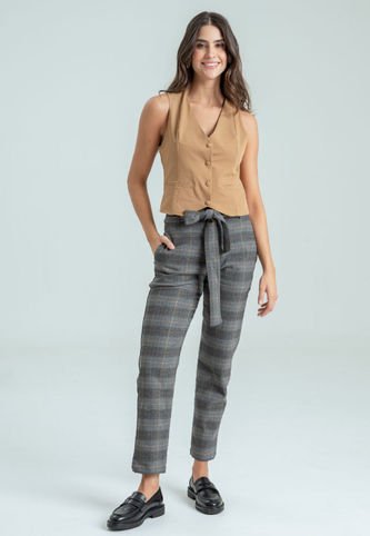 Pantalon Paper Bag Gales Gris Ragged Pf12310386 Ragged