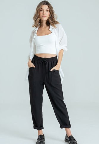 Pantalon Terry Harem Negro Ragged Pf11310768 Ragged