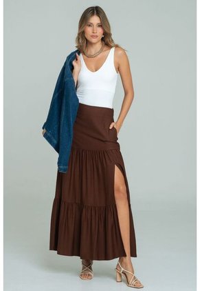 Falda Larga Ashton Café Ragged Pf11320526
