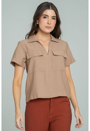 Blusa Kenia Beige Ragged Pf11113163
