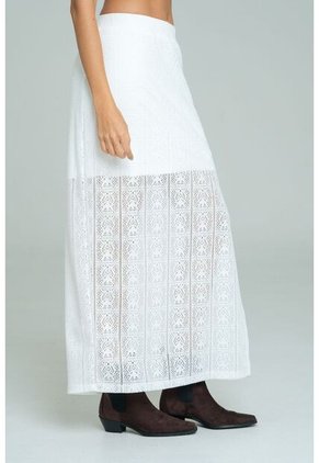 Falda Larga Jhaelyn Blanco Ragged Pf11320520