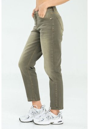 Jeans Mom Militar Verde Ragged Pf21350049