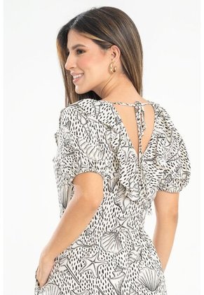 Vestido Corto Shena Blanco Ragged Pf31511466