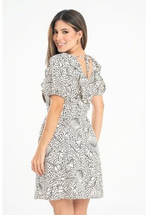 Vestido Corto Shena Blanco Ragged Pf31511466