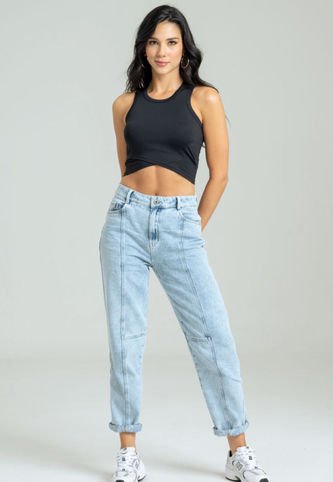 Jeans Cortes Silueta Barrel Azul Ragged Pf21350026 Ragged