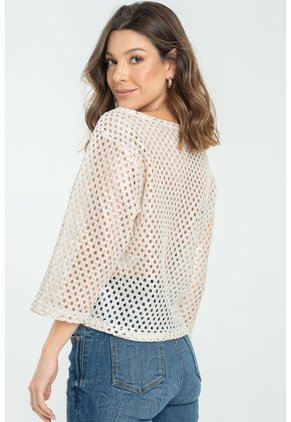 Blusa Tejida Brillo Plateado Ragged Pf11112840