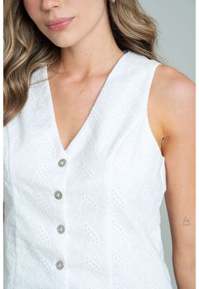 Chaleco Girlhis Blanco Ragged Pf11150052