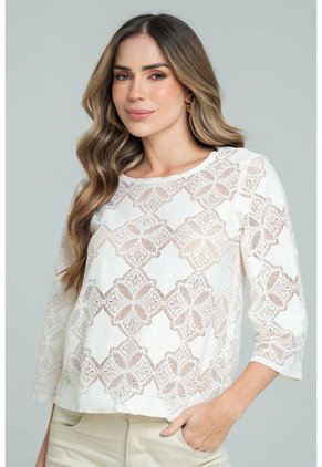 Blusa Mikonos Blanco Ragged Pf11113096