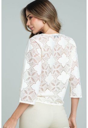 Blusa Mikonos Blanco Ragged Pf11113096
