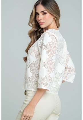 Blusa Mikonos Blanco Ragged Pf11113096