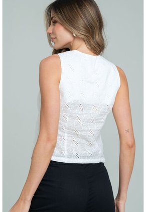 Chaleco Girlhis Blanco Ragged Pf11150052