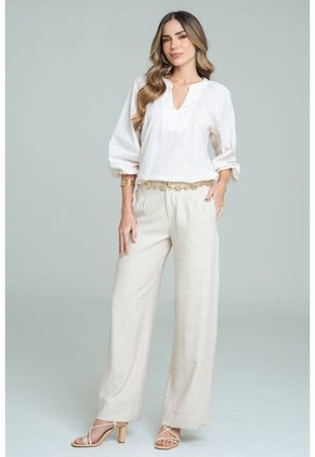 Blusa Macarana Beige Ragged Pf11113087