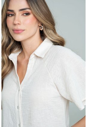 Camisa Mily Beige Ragged Pf11113080