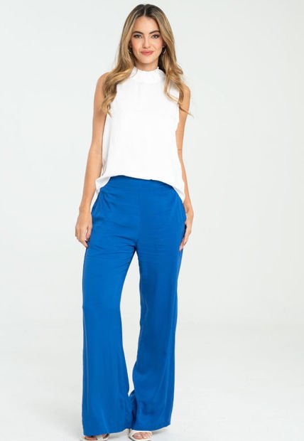 Pantalon Palazzo Mai Azul Ragged Pf11310757
