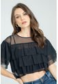 Blusa Capas Mesh Negro Ragged Pf12120362 de Ragged